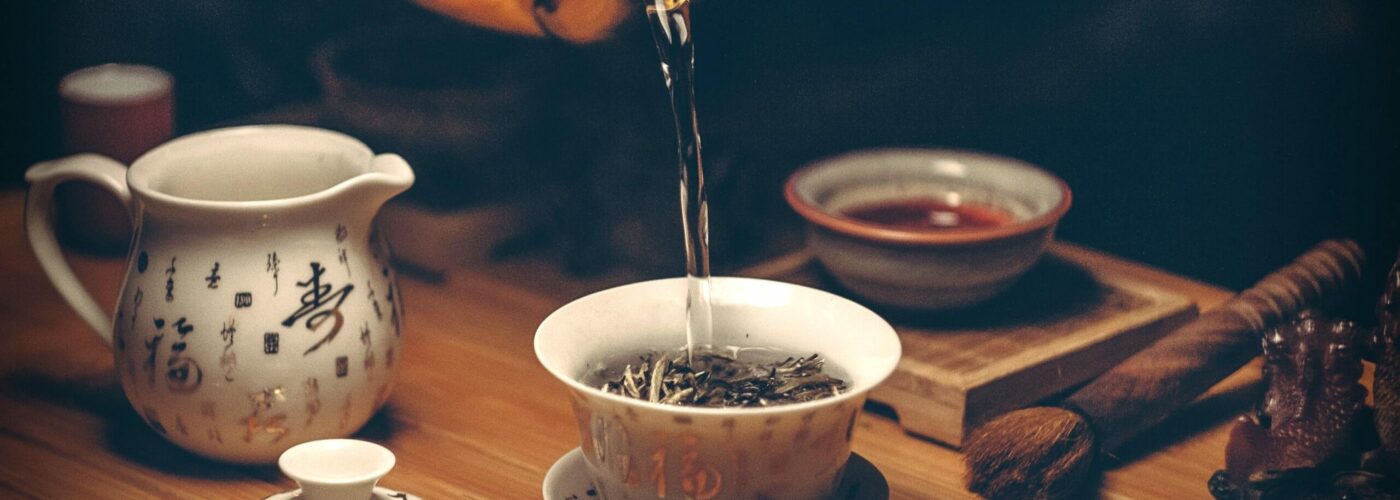 Tea being poured.